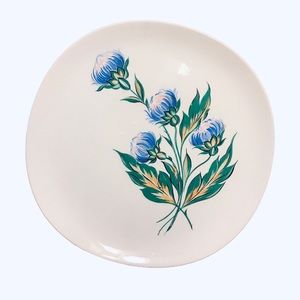 2 Crooksville Iva-Lure CELESTIAL Purple Clover 10" Dinner Plates Vintage 1940s